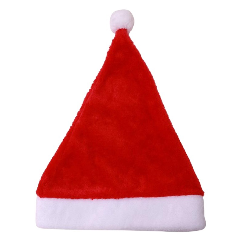 Sombrero de Navidad de alta gama Sombrero de felpa corta de Navidad Suministros de Navidad para adultos Sombrero de Navidad fiesta