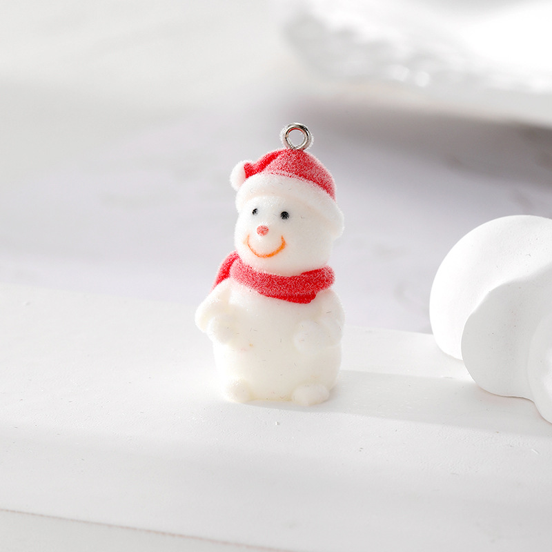 100g Weight Pendant Jewelry Making Type DIY Jewelry Accessories Classification 10 PCS/Package Quantity Flocking Material Christmas Festival Snowman Pattern Epoxy Design Cartoon Style Style 10 PCS/Package Flocking Snowman Pendant 8