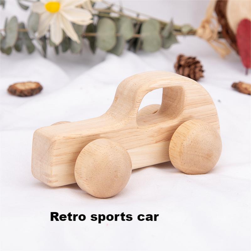 Weiweihu cochecito de madera versión Q para niños de 0 a 3 años de edad, coche de madera maciza, entrenamiento de la capacidad de agarre del bebé, juguete educativo