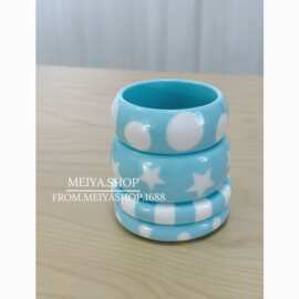 蓝色系~波点星星小众设计高级千禧辣妹手镯甜酷个性独特百搭手饰