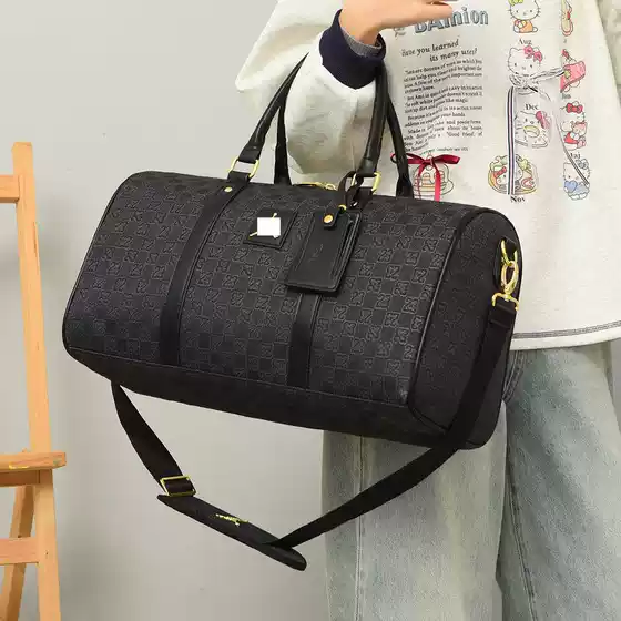 New AJ Classic Monogram Check Fabric Large Capacity Jumpman Shoulder Crossbody Handy Gym Travel Bag