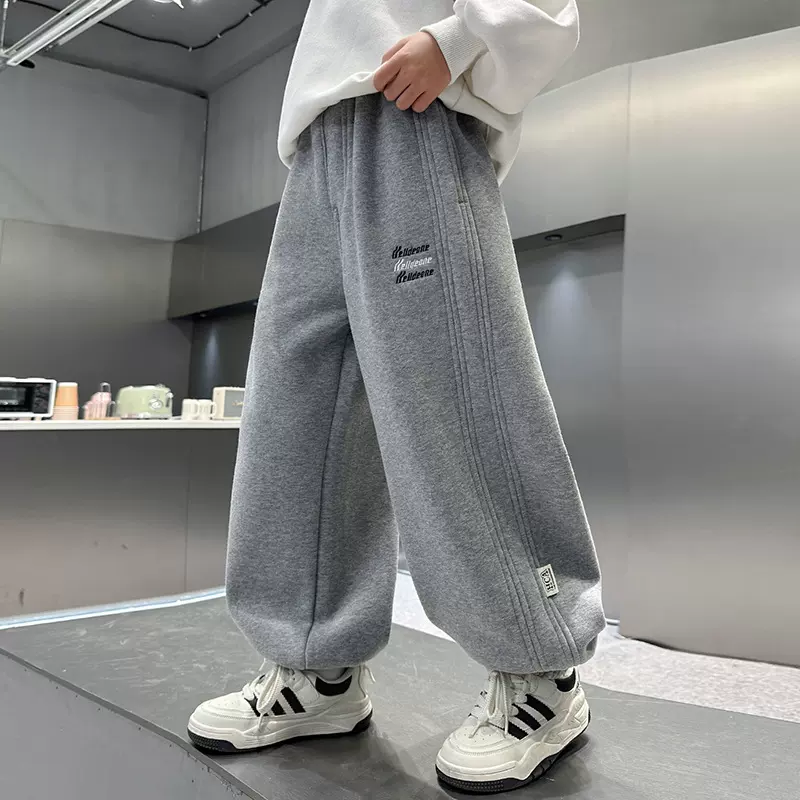 男童春秋裤子秋装2025新款束脚裤呢子炸街帅秋季大儿童常规休闲裤