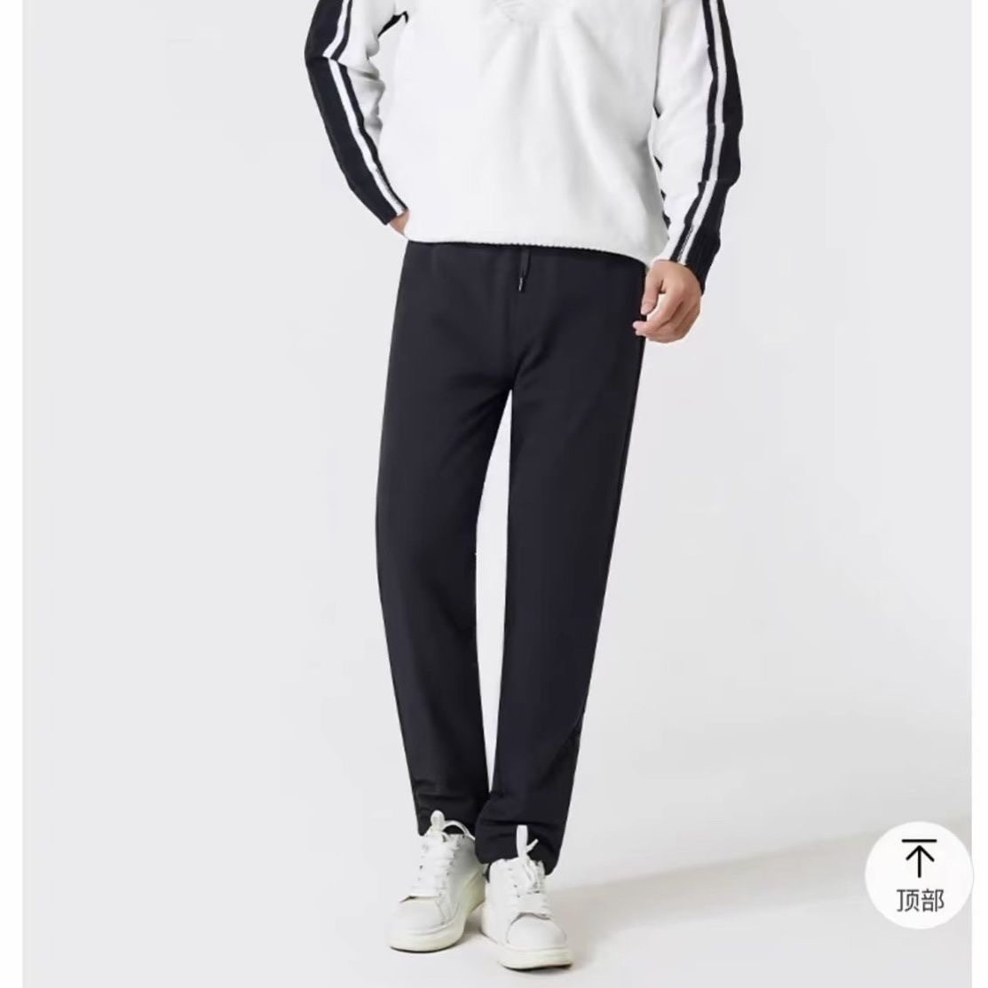 (10-1 새로운 복지) 하이 엔드 블랙 골드 800-1000G 시리즈 100% 울 외부 착용 바지 슬림하고 따뜻한