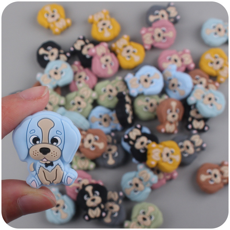 Bebé suministros de dibujos animados animal silicona perro mordedor creativo DIY bebé molar pezón anti-caída cadena Accesorios