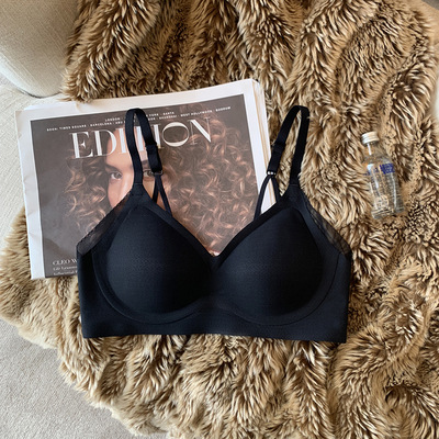 Sujetador soporte suave jalea tira inalámbrica colección de pecho ropa interior las mujeres pequeño pecho push up verano fino gran pecho pequeño