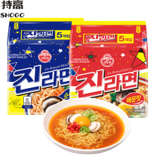 韩国进口不倒翁金拉面120g*5包韩式辣味真拉面速食方便面泡面批发