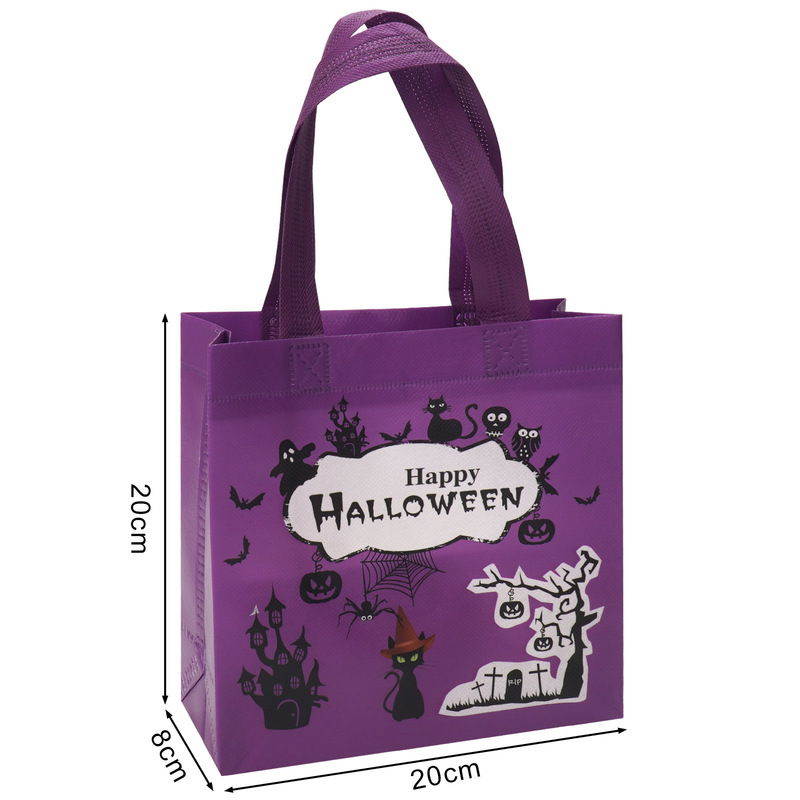 ハロウィンハンドバッグプリントカラフル不織布バッグパーティーギフト包装袋厚手ショッピングバッグカスタム|undefined