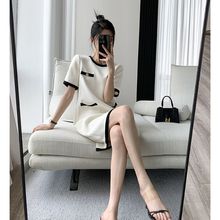 FT GUOGE小香风连衣裙女2024夏季新款感法式复古气质白色短裙
