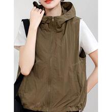 K 53358 Hooded Sleeves Windbreaker Vest �o��_�h�� �羳��