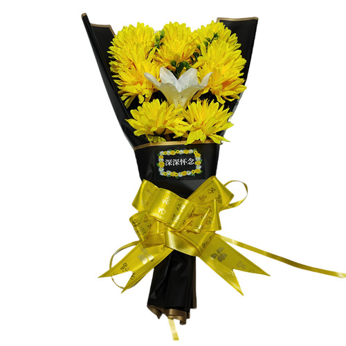 Tomb-sweeping day, holding flowers, silk flowers, offering sacrifices to graves, placing tombstones in the cemetery, artificial flowers, plastic flower decorations