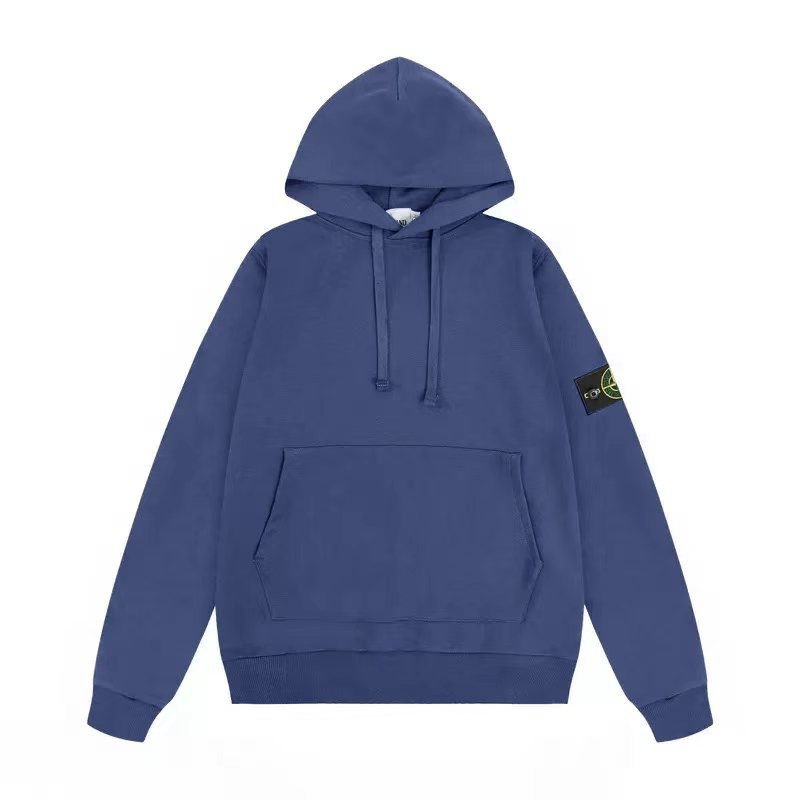 Haze Blue Stone Island-Hooded Sweatshirt