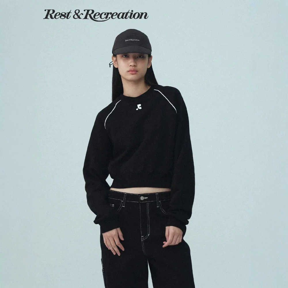 RR Autumn/Winter Niche Trendy Brand Short Sweatshirt, Sexy Casual Long-Sleeved Crop Top, Versatile, Jenny's Style Fleece Sweater