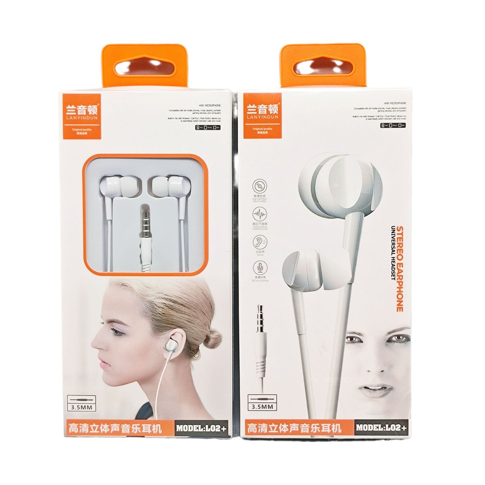 Auriculares atados con alambre del teléfono móvil de 3,5 m para el agujero redondo de OPPO Huawei vivo Android en el