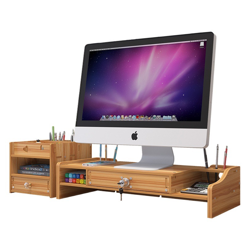 Monitor de la computadora de escritorio soporte de pantalla base de escritorio teclado rack de almacenamiento soporte de elevación rack