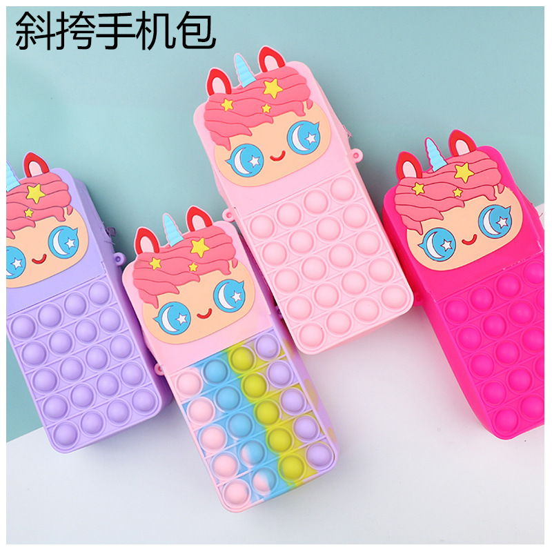 Rodent Exterminator Crossbody Silicone Bag Cartoon Cute Coin Purse Pinch Fun Children's Silicone Toy Mobile Phone Bag Female