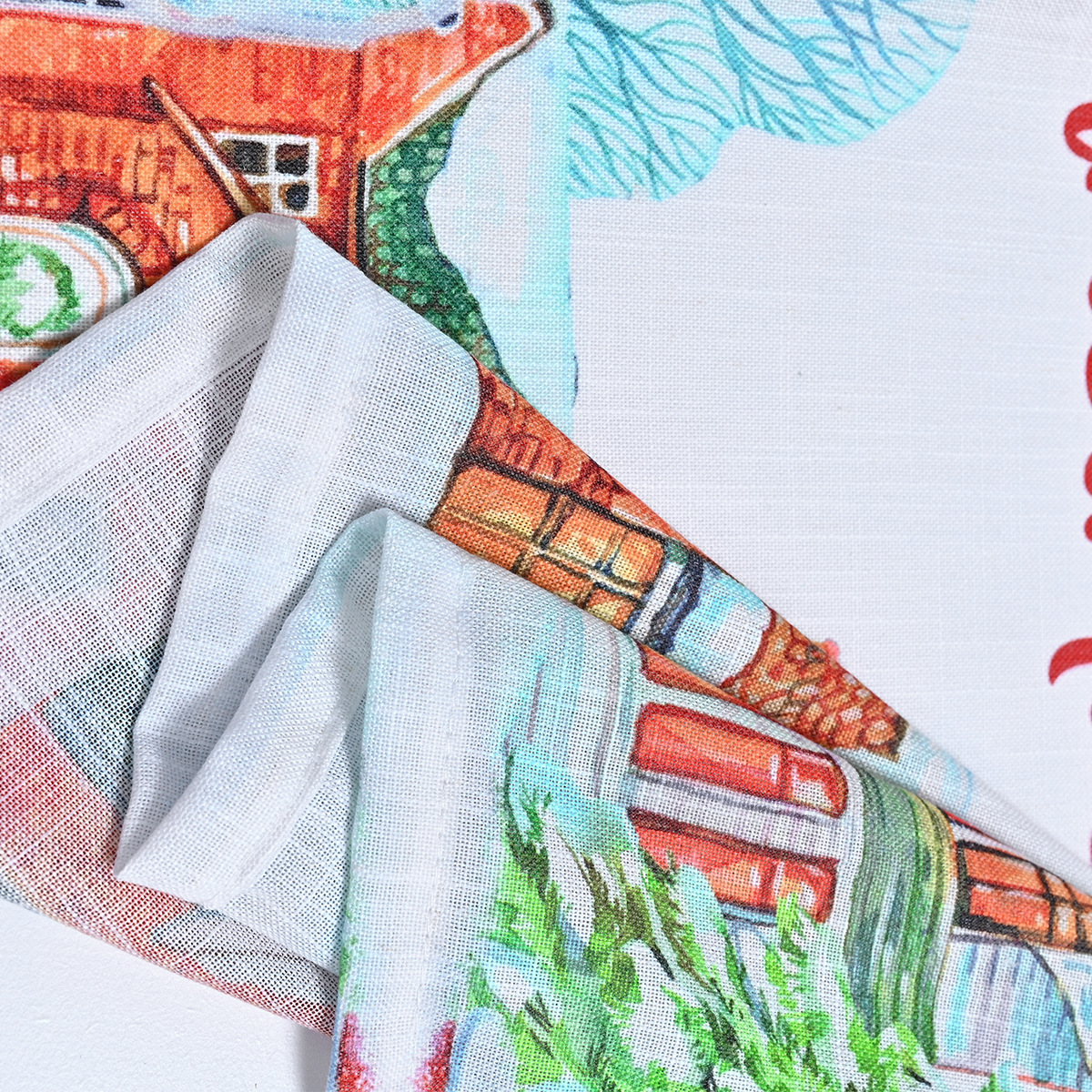 Nuevo estilo transfronterizo colorido Navidad cortina de impresión de cortina corta cortina de barrera de sombra de cocina europea y americana fabricante de cortinas pequeñas