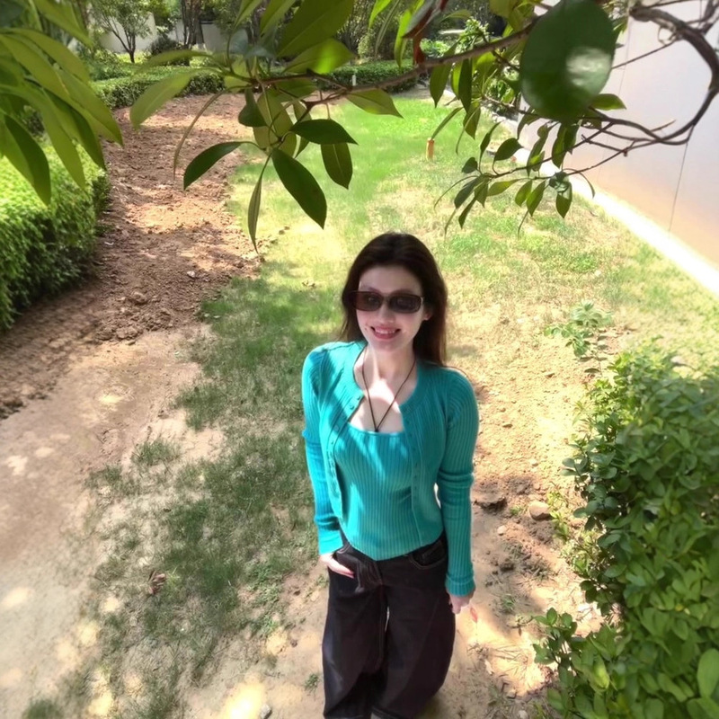 2025新款蓝色针织开衫外套女早秋季辣妹修身短款小上衣吊带两件套|undefined