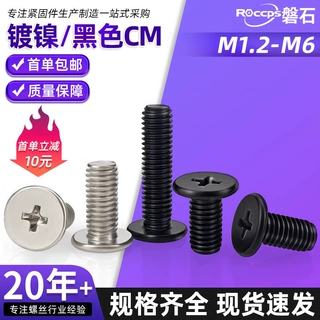 CM镀镍黑色大平头螺丝大全十字薄扁平头笔记本电脑螺丝钉M1.2M3M6