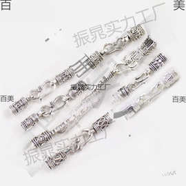 藏银扣子九乘迦叶金刚结手链尾扣头龙鳞绳s扣链接扣六字真言卡扣