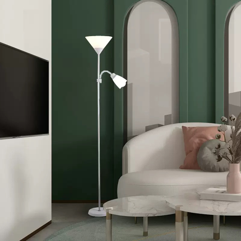 Light Luxury Double-Headed Floor Lamp Living Room Nordic Bedroom American Simple Post-Modern Creative Bedside Vertical Table Lamp