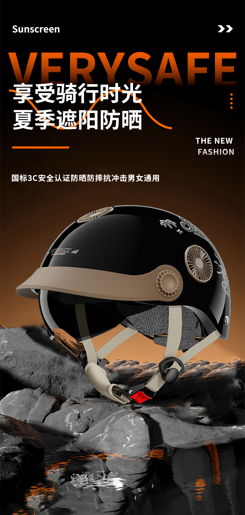 3C Certified Electric Motorcycle Helmet with Fan