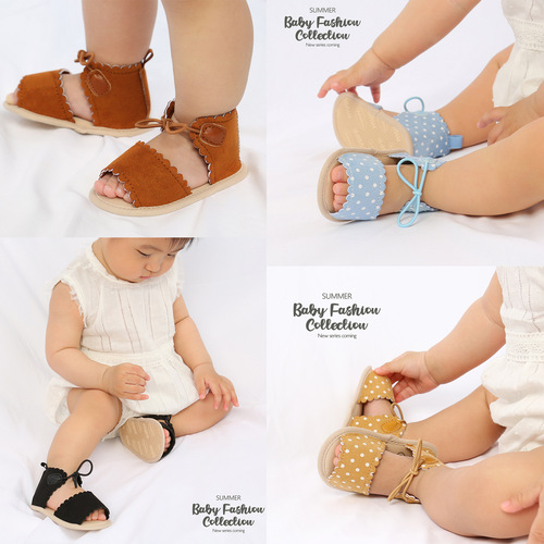 New spring and summer polka dot baby sandals baby shoes toddler shoes women's bow M2009