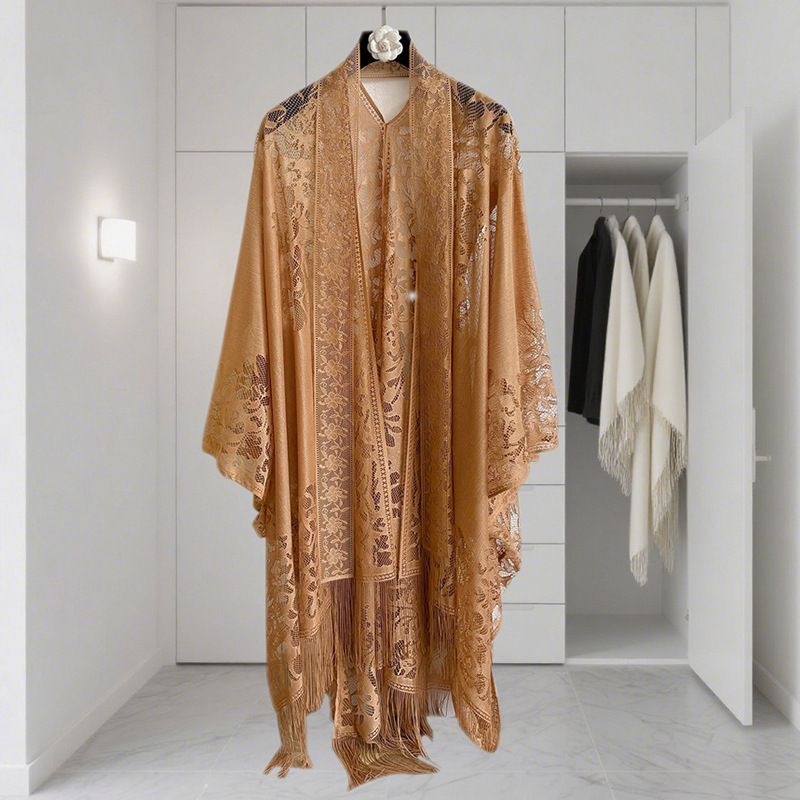 Fairy Versatile Retro Cheongsam Lace Shawl Robe Sun Protection Cardigan Thin New Chinese Style Spring and Summer Lazy Style Outer Wear