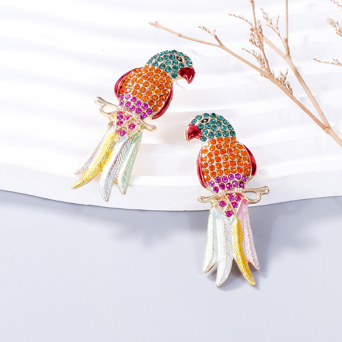 Casual Retro Bird Alloy Zircon Women's Ear Studs 1 Pair display picture 8