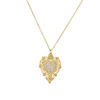 Zirconium heart shaped, pendant, fashionable universal necklace, accessory, European style, micro incrustation