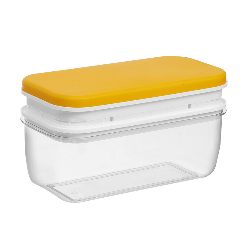 Molde de cubitos de hielo tipo prensa caja de almacenamiento de hielo Bandeja de hielo que hace silicona de grado alimenticio cubo de hielo congelado para el hogar caja de hielo segundo hielo