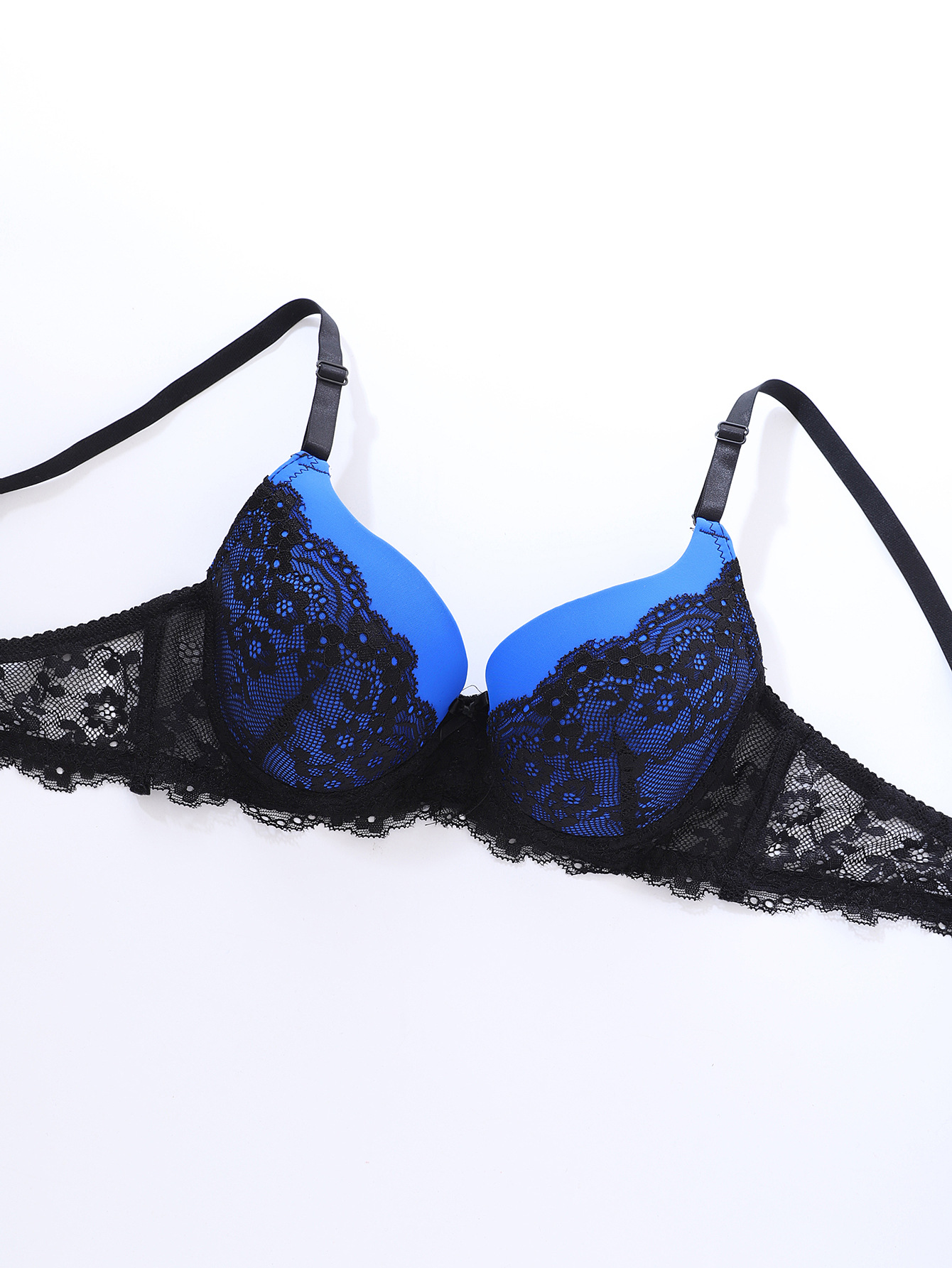 Sexy lace contrasting women's set, underwear, bra triangle pants set_voghion.com