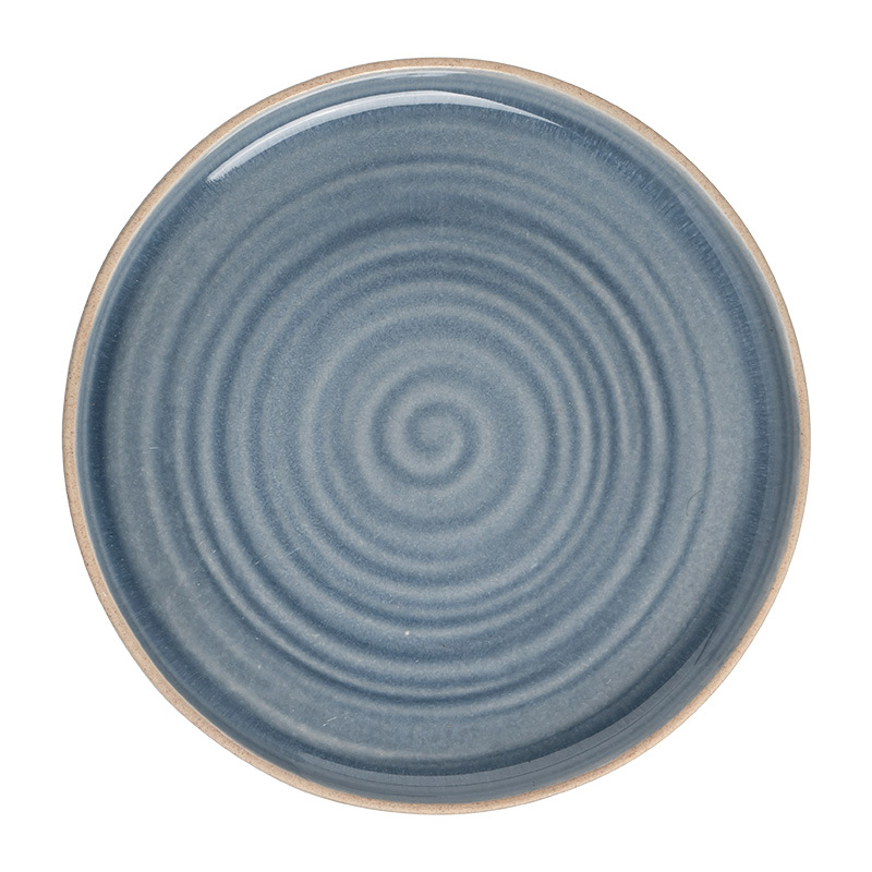 Plato de cerámica casera roscado, plato de platos caseros, platos de platos