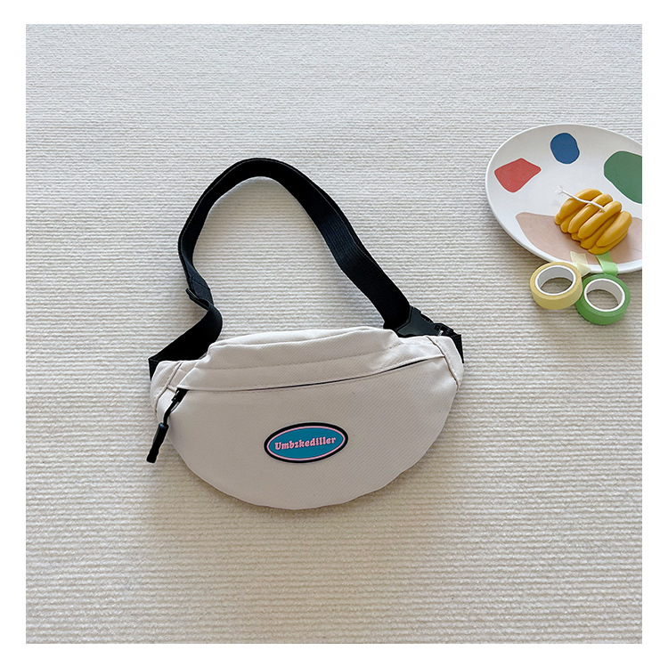 Kid'S Canvas Solid Color Basic Square Zipper Fanny Pack display picture 14