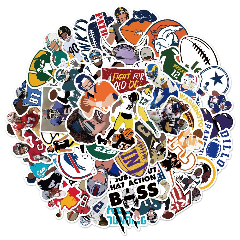 50 шт. Американский футбол спортивная серия граффити наклейки багаж холодильник чашка для воды скейтборд автомобильные наклейки водонепроницаемые