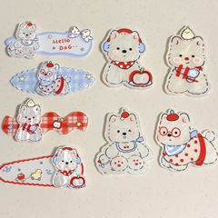 ビッグレッドかわいい漫画ウエストハイランド子犬アクリル手作り diy アクセサリー頭飾りクリーム接着剤パッチ卸売