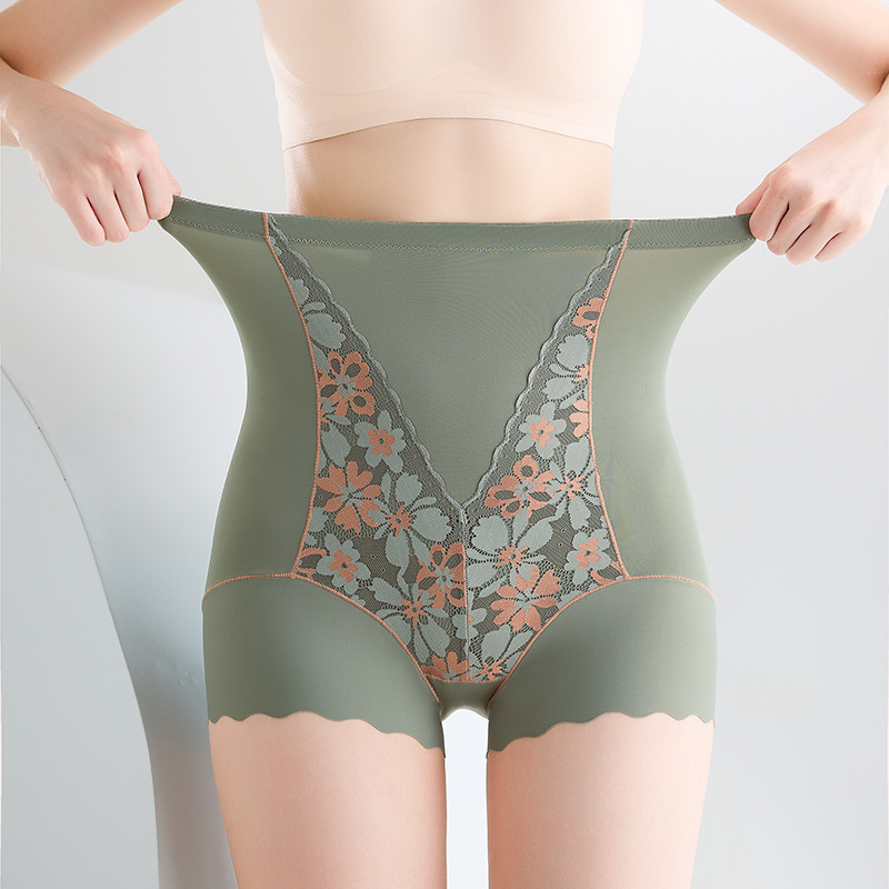 Pantalones de abdomen, abdomen fuerte, ropa interior de barriga, entrepierna de seda de morera, cintura alta, cintura de levantamiento de brazos, cintura, cuerpo, pantalones moldeadores de cuerpo para mujer