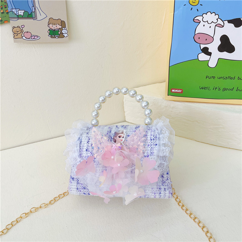 Bolso de hombro para niños 2023 nueva moda princesa portátil estilo occidental lindo algodón y lino bolsa pequeña mini bolsa de mensajero para padres e hijos