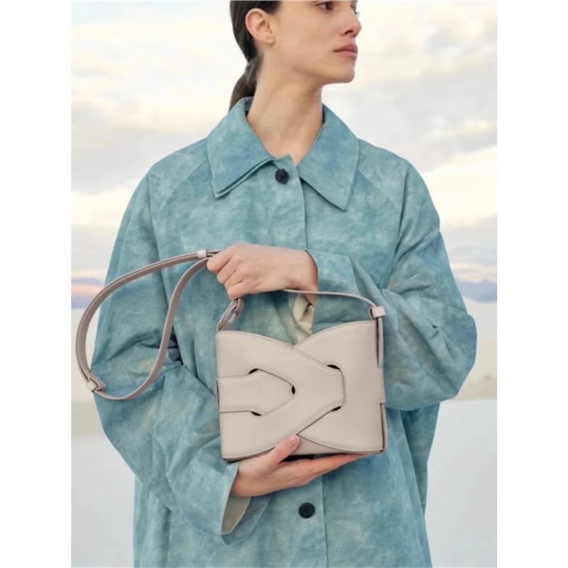 Polene Geometry Package Leather nodde Classic SYMMETRY Design nicho hombro oblicuo cruzado axila Package Leather Fashion