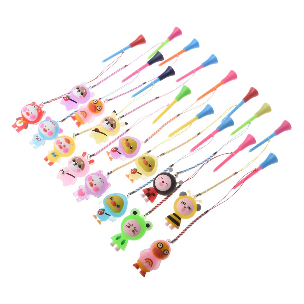 Asiento de golf bola de plástico clavo Camiseta de golf con cuerda con astigmatismo patrón de dibujos animados anti-perdida