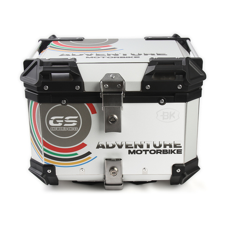 Motocicleta 38L caja lateral de viaje tres cajas estampado X tipo de aleación de aluminio maletero eléctrico desmontaje rápido caja de almacenamiento