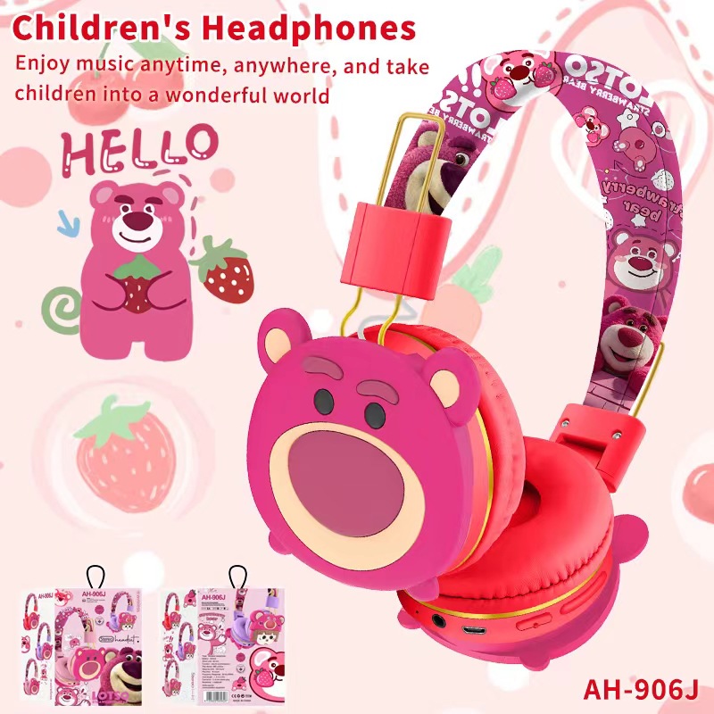 Nuevo comercio exterior transfronterizo serie AH - 906 auriculares Bluetooth para niños deportes animados lindos plegables