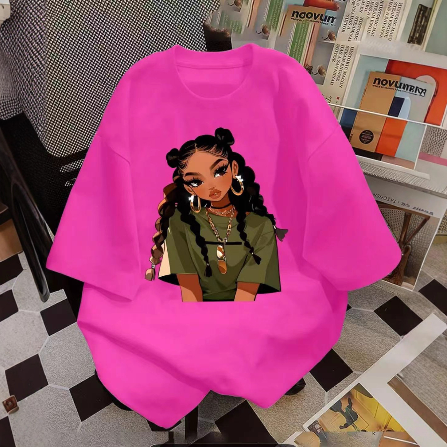 Cotton summer cartoon fashionable short sleeve T-shirt