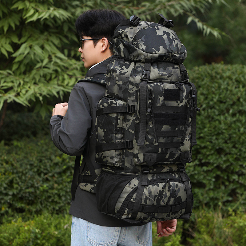 New outdoor 90L mountaineering backpack, large-capacity double shoulder backpack for men, casual hiking travel bag, sports camping backpack