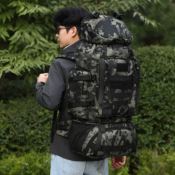 New outdoor 90L mountaineering backpack, large-capacity double shoulder backpack for men, casual hiking travel bag, sports camping backpack