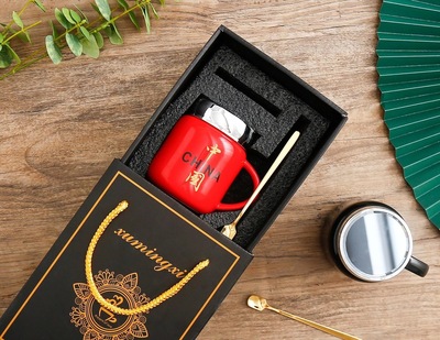 牛年禮品陶瓷杯創意馬克杯中國風鏡面保溫杯禮盒裝商務贈品定制