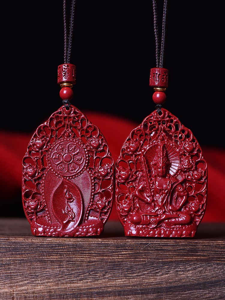 智贝主图_3原矿朱砂阿弥陀佛大日如来本命佛吊坠属虎八大守护