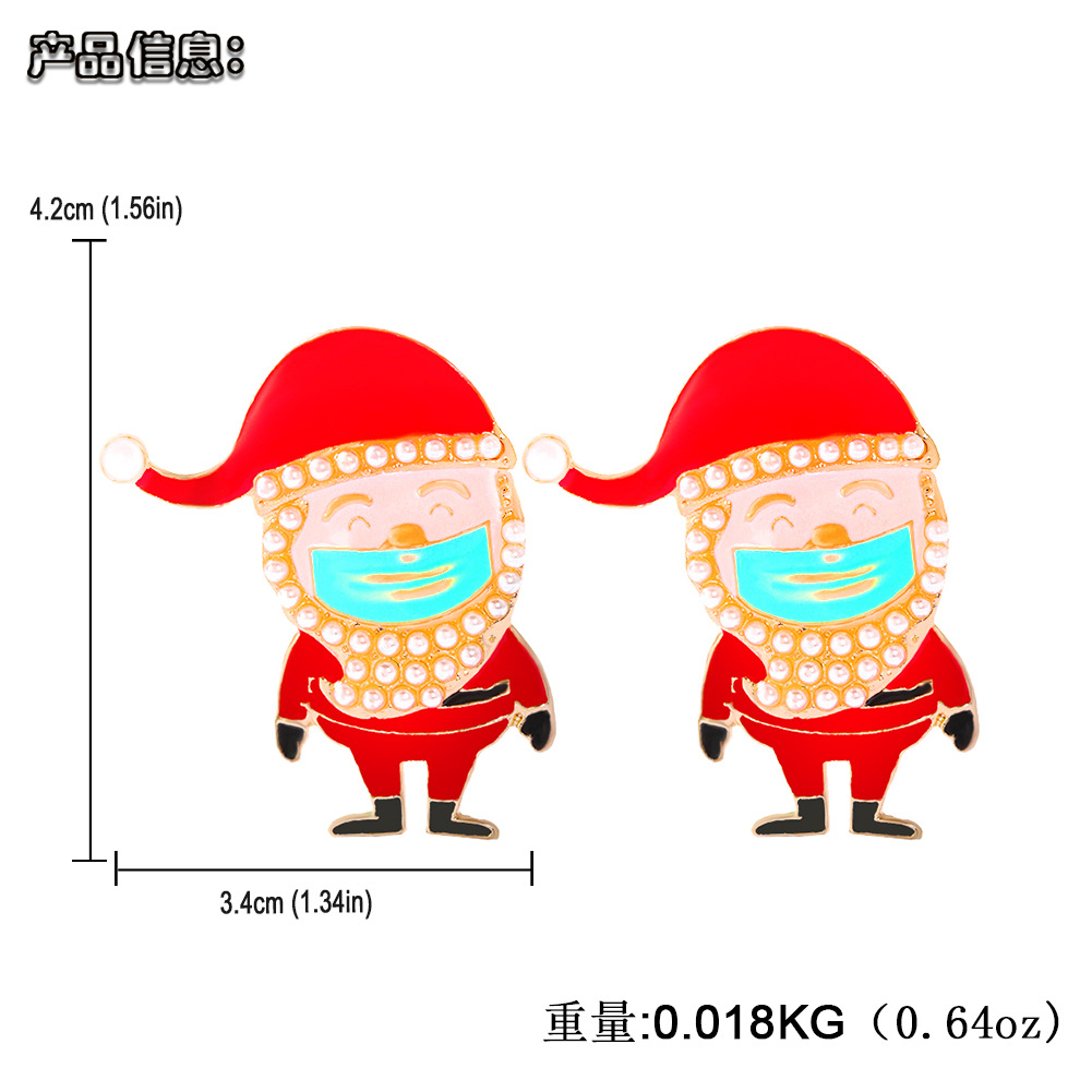 New Popular Santa Claus Earrings Alloy Rhinestone Cartoon Earrings Fashion Accessories display picture 14