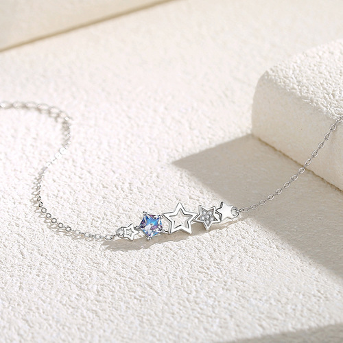 925 sterling silver fantasy star bracelet girls ins Korean version simple star bracelet light luxury versatile best friend hand jewelry