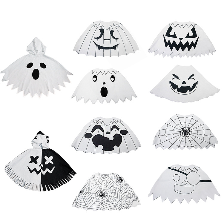 Capa de calabaza de Halloween fiesta europea y americana fantasma femenino bruja cosplay disfraz para adultos con sombrero capa