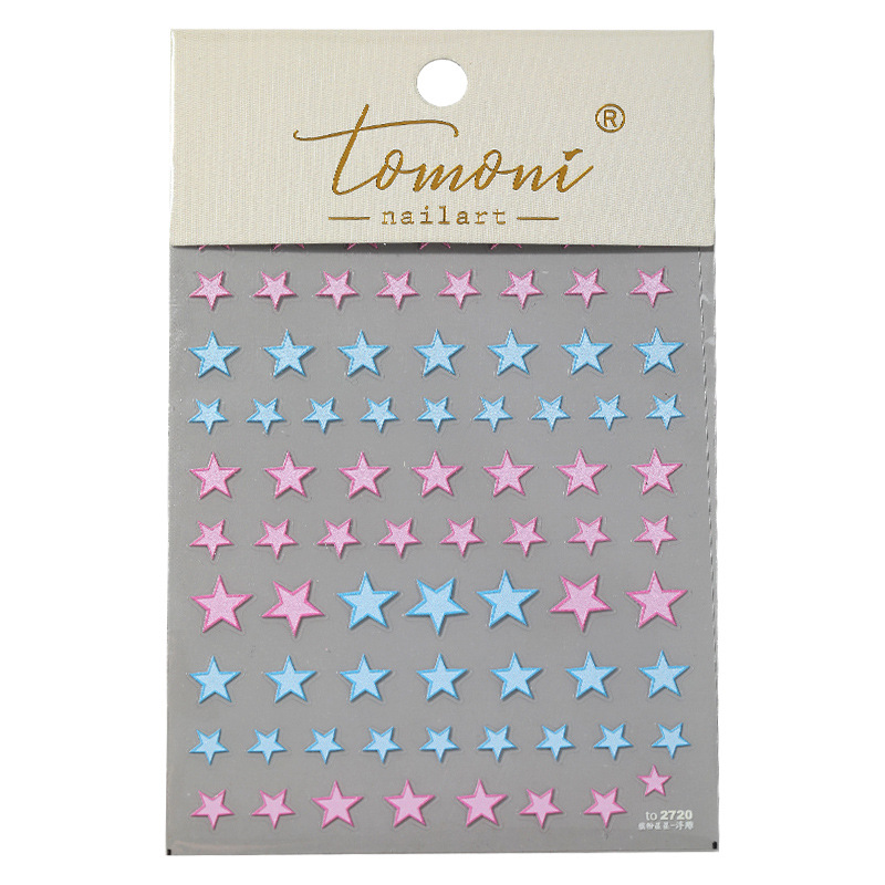 Uñas macaron estrella pasta de papel neto rojo 2023 estilo explosivo popular alivio pegamento impermeable calcomanías decoraciones